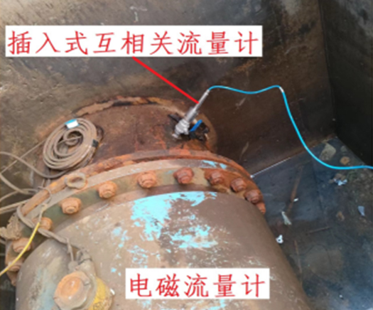 典型案例：校核已安装DN800电磁流量计的插入式互相关流量计