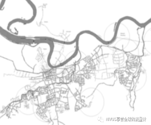 应用案例：某汇水区域78个测量点的临时流量和雨量测量